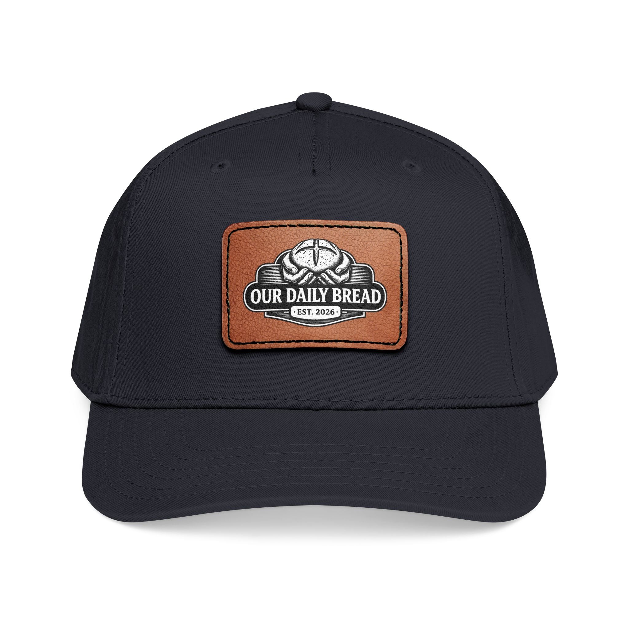 Our Daily Bread Leather Patch Baseball Cap — Rustic Baker Logo Hat