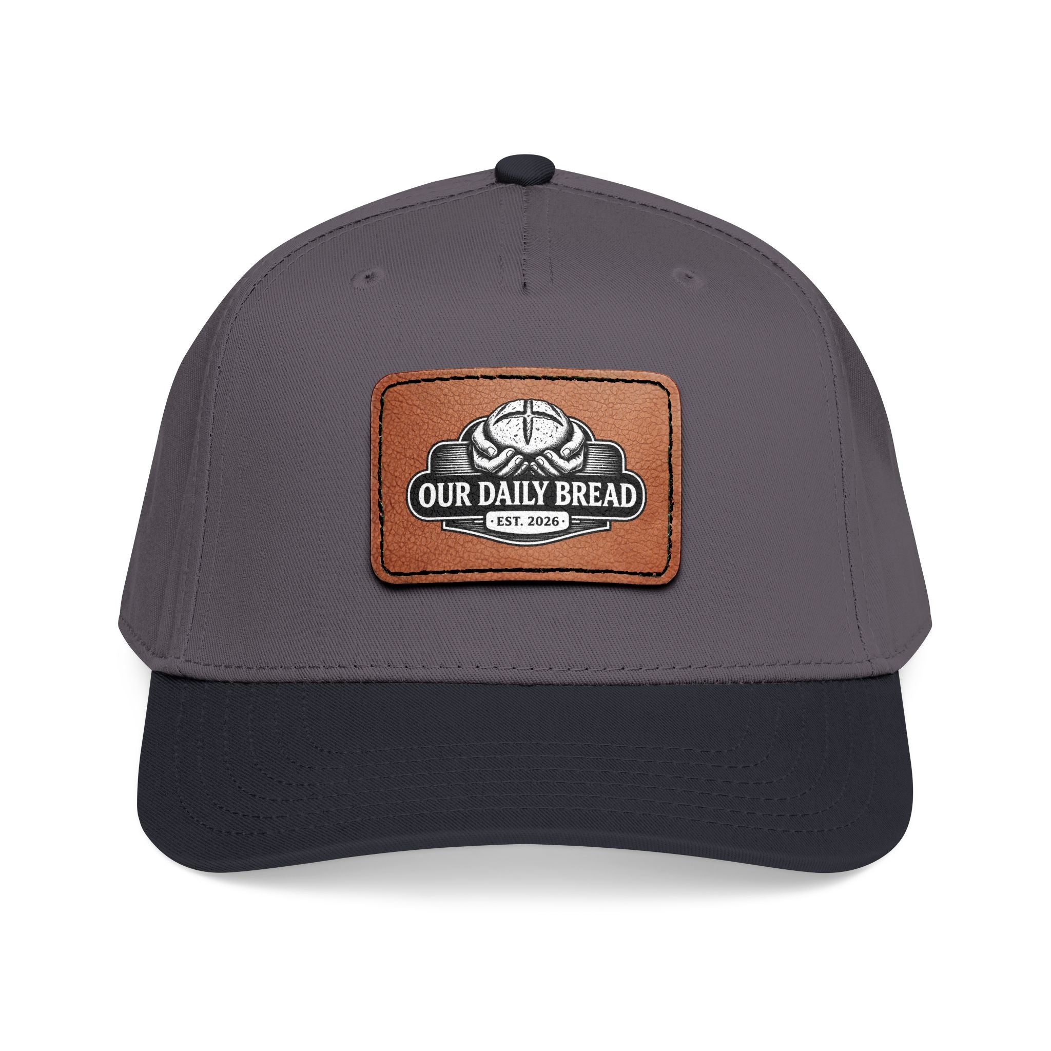 Our Daily Bread Leather Patch Baseball Cap — Rustic Baker Logo Hat
