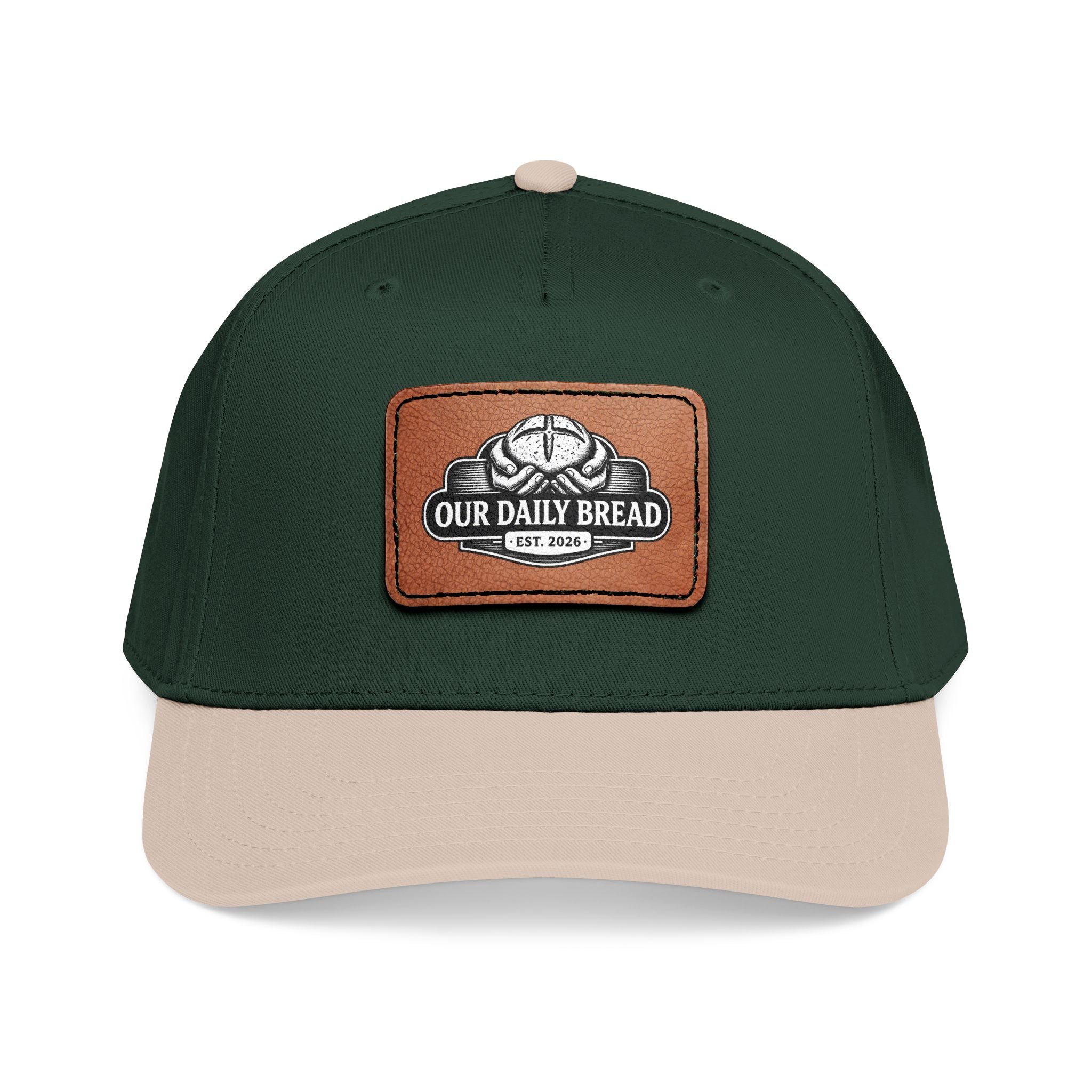 Our Daily Bread Leather Patch Baseball Cap — Rustic Baker Logo Hat