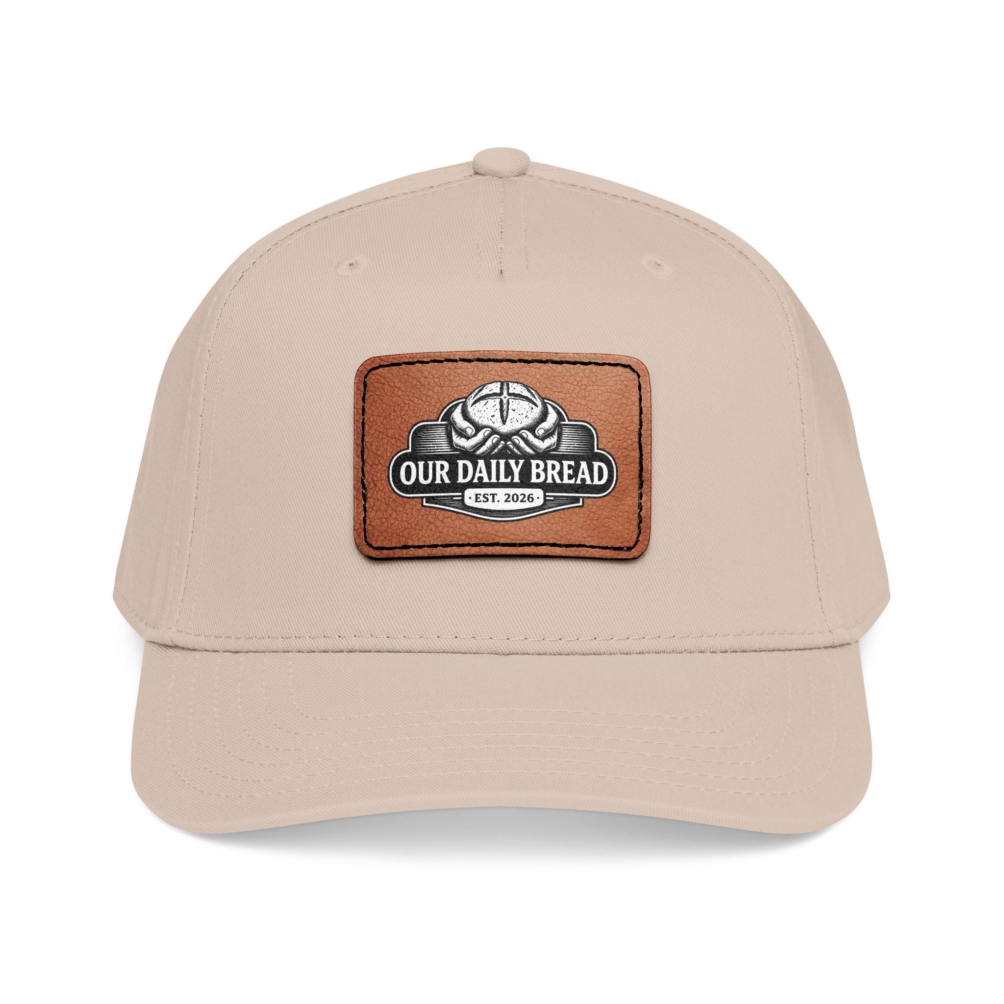 Our Daily Bread Leather Patch Baseball Cap — Rustic Baker Logo Hat